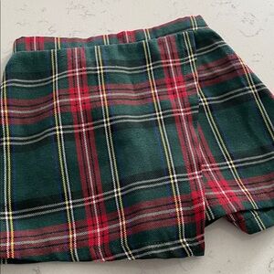 Plaid Green and Red Skirt/short, size 7
